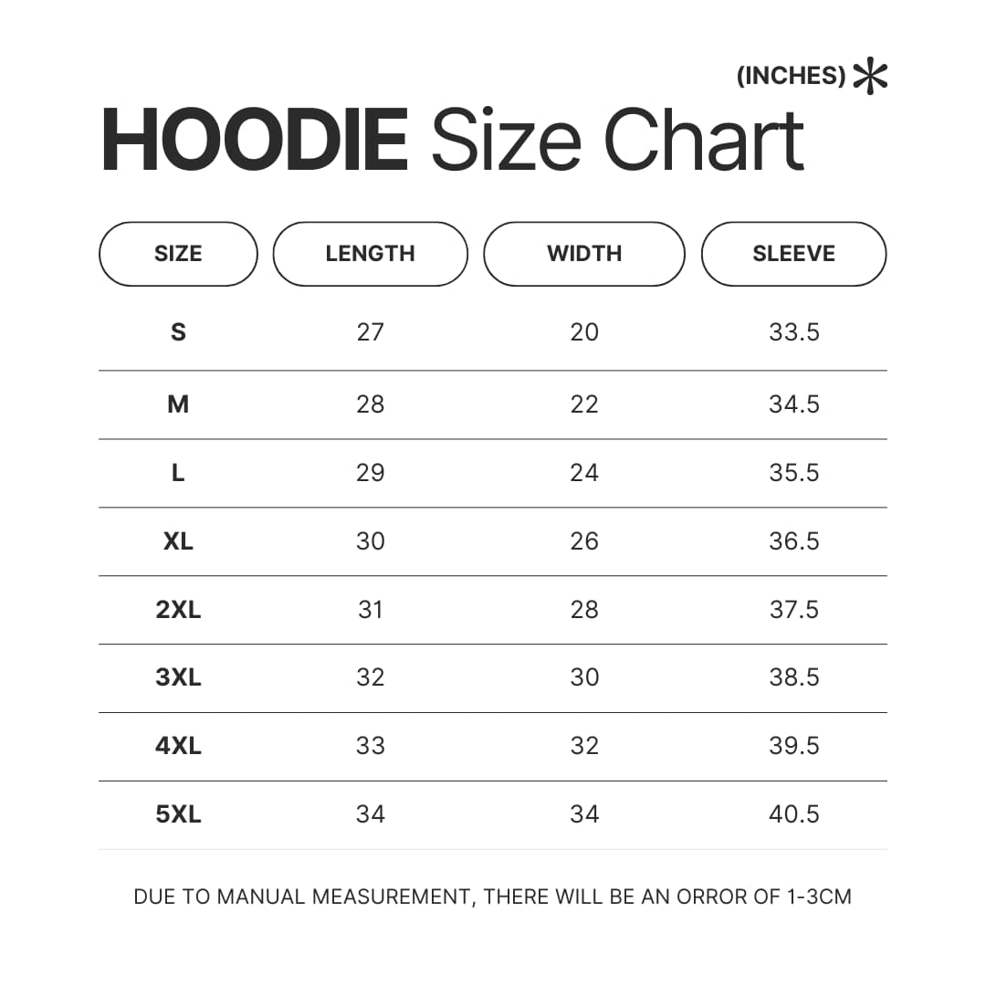 Hoodie Size Chart - What We Do In The Shadows Store