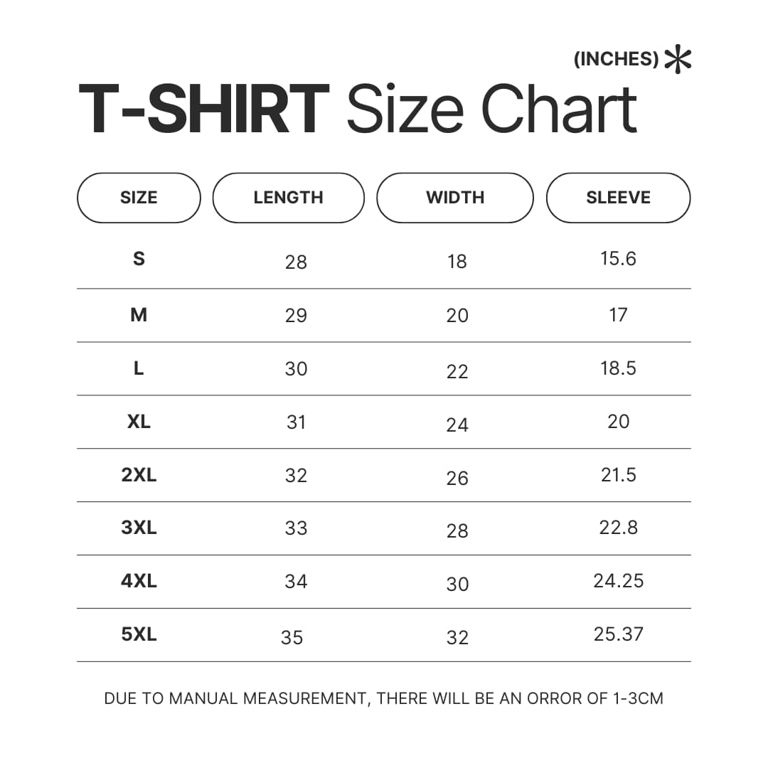 T shirt Size Chart - What We Do In The Shadows Store