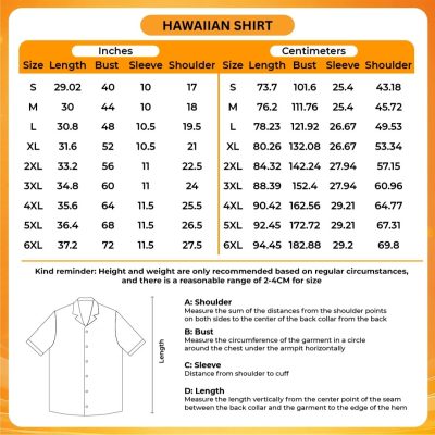 3D Hawaiian Shirt Size Chart - What We Do In The Shadows Store