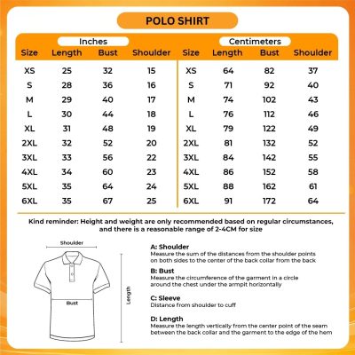 Polo shirt Size Chart - What We Do In The Shadows Store