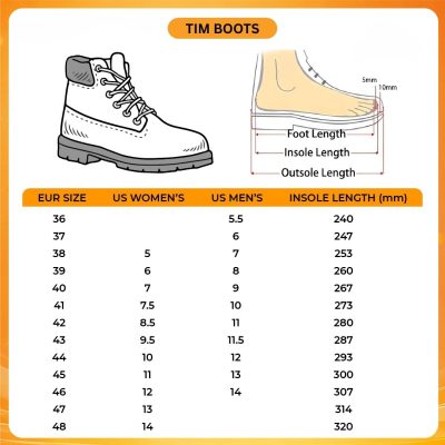 Tim Boots V1 Size Chart - What We Do In The Shadows Store